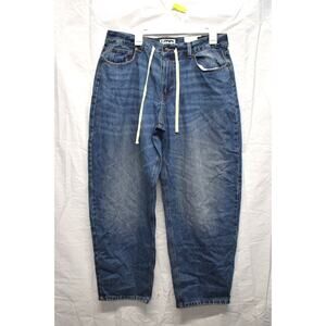 KBB by Kahlana Women's Mid-Rise Barrel Leg The Lynnox Jean Dark Wash Size 12